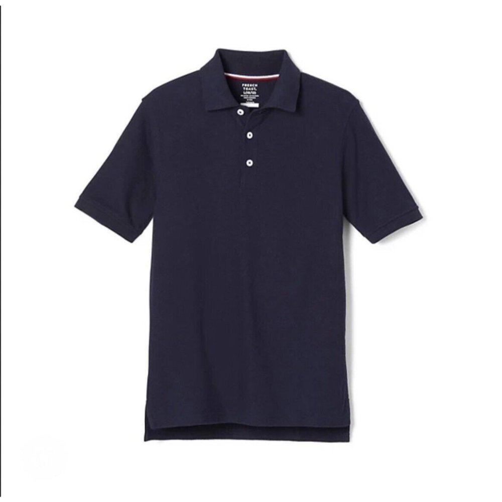 French Toast Boys School Uniform Short Sleeve Pique Polo Shirt Size L (10/12)